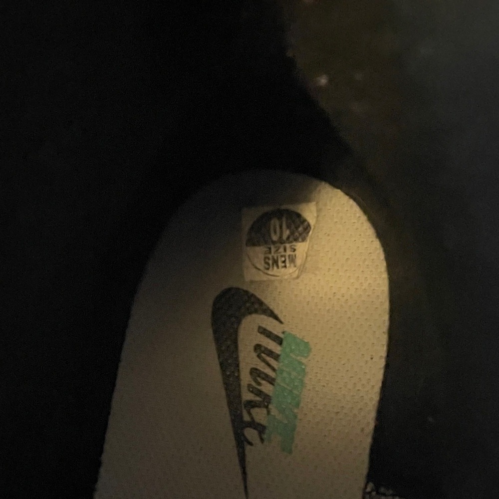 Nike Blazer Mid 77 White Black Green Split Logo High Top Sneakers Mens - Picture 10 of 10